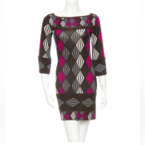 DVF size 0 vintage silk retro print shift dress - Picture 11 of 11